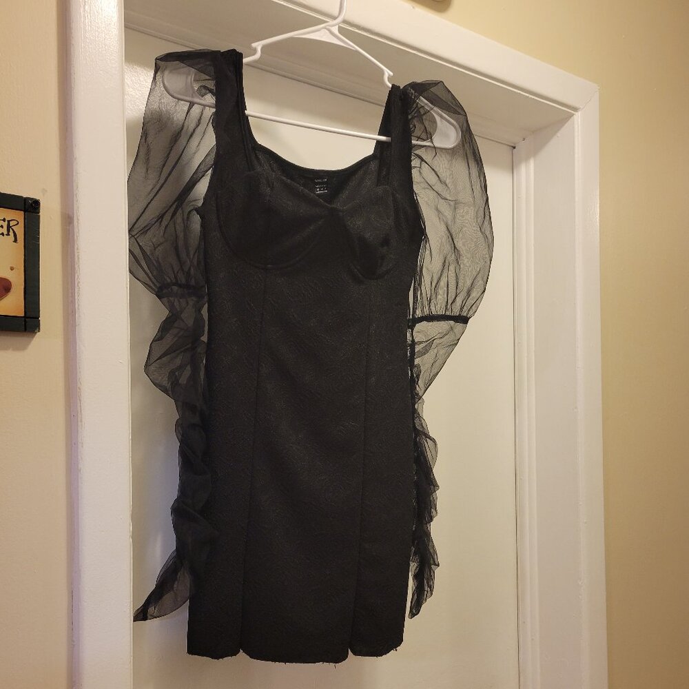Size XS Black Forever 21 dress with sheer sleeves
